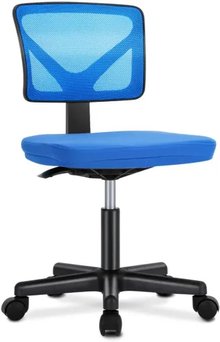 Vista 13 de Silla de oficina de malla sin brazos, silla de escritorio ergonómica con respaldo bajo, sillas giratorias ajustables para computadora para espacios
