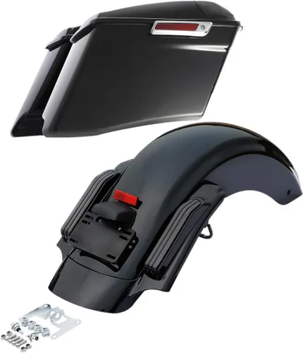 Vista 11 de TCMT Alforjas duras y forros para alfombra + luz LED para guardabarros traseros para Harley 2014-2024 Touring Road King Road Glide Street Glide