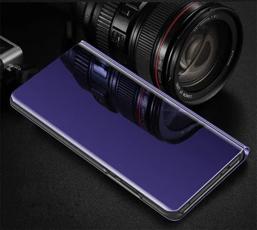 Vista 2 de CCSamll - Funda de espejo para Honor 70 compatible con carga inalámbrica, cubierta transparente inteligente ultra fina con función atril