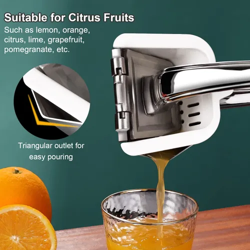Vista 4 de SUCCFLY Exprimidor de Limón de Acero Inoxidable, Exprimidor Manual de Cítricos Lima Naranja Exprimidor de Frutas Mango Ergonómico Resistente Ahorro