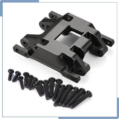 Vista 5 de Protector de armadura de chasis de eje central de aleación de aluminio RC para TRX4M actualizaciones 1/18 escala RC Crawler Car, negro