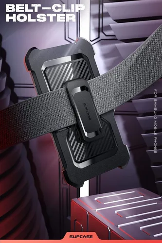 Vista 5 de SUPCASE Funda para Samsung Galaxy S23 Ultra con soporte (Unicorn Beetle Pro), [marco frontal integrado y clip para cinturón]