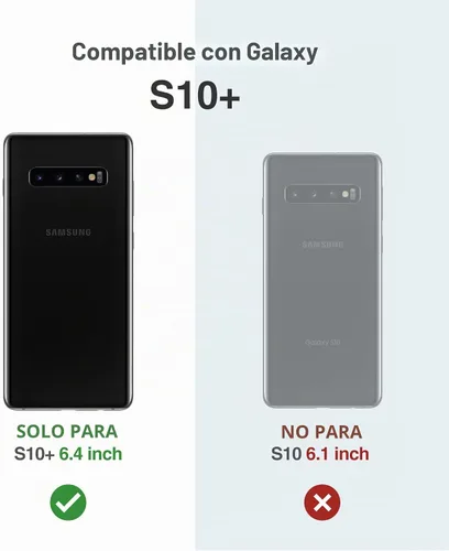 Vista 2 de SURITCH Funda para Samsung Galaxy S10 Plus, [protector de pantalla integrado] Protección completa de 360° de grado militar, a prueba de golpes