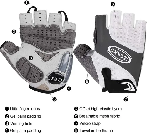Vista 6 de CXWXC Guantes de ciclismo para hombres y mujeres Guantes de ciclismo transpirables de gel para bicicleta de montaña Guantes antideslizantes