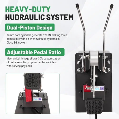 Vista 3 de Pedal Universal Dual de Freno para el Lado del Pasajero para Entrenamiento del Conductor y Uso en Múltiples Vehículos, Sistema Hidráulico de Doble