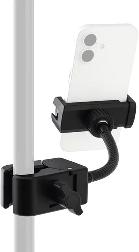 Vista 7 de Soporte para micrófono, brazo flexible de cuello de cisne de 360° para micrófonos de música, trípodes, clip de teléfono celular para todos
