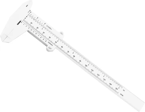 Vista 9 de Utoolmart Calibre Vernier de plástico, mini regla de cejas Vernier de 5.906 in, herramienta de medición de pinza de plástico de doble escala, para 3