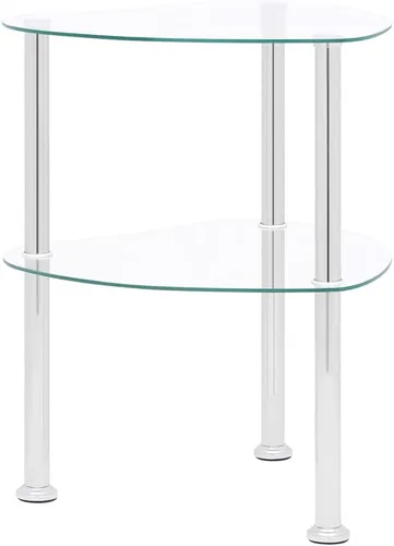 Vista 9 de Mesa auxiliar de 2 niveles, mesa auxiliar única, mesa de sofá, mesa de café, con diseño de forma hexagonal, para espacio pequeño, sala de estar Gris