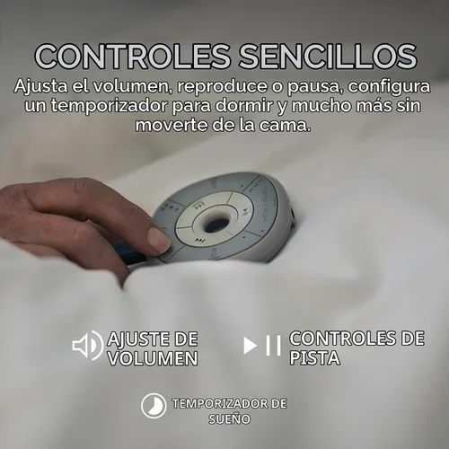 Vista 5 de Avantree Slumber - Altavoz de almohada para dormir, audio privado con ruido blanco incorporado, soporte Bluetooth y AUX, control de volumen