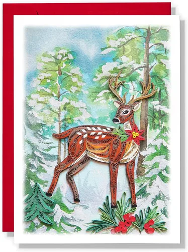 Vista 10 de Tarjeta de Navidad con velas, tarjeta de felicitación de flores de Navidad, para mamá, papá, abuela, amigo, jefe, compañero de trabajo