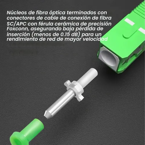 Vista 2 de SC/APC a SC/APC Cable de Fibra Óptica para Internet, Cable de Conexión de Modo Simple Blindado, Cordón de Conexión Óptica de Fibra Óptica - SIMPLEX