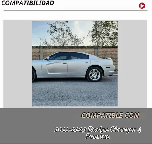 Vista 2 de HECASA Alerón trasero para maletero compatible con Dodge Charger 2011-2023 de 4 puertas, color negro mate, estilo de fábrica ABS