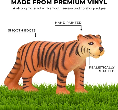 Vista 6 de Learning Minds - Juego de 8 figuras gigantes de animales de safari para niños pequeños Zoo Animals, Jungle Animals Figures, Toy Animals for Kids