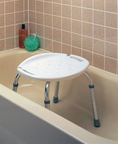 Vista 2 de Carex Asiento de baño y ducha ajustable - Taburete de ducha - Asiento de baño de aluminio - Silla de ducha con asa