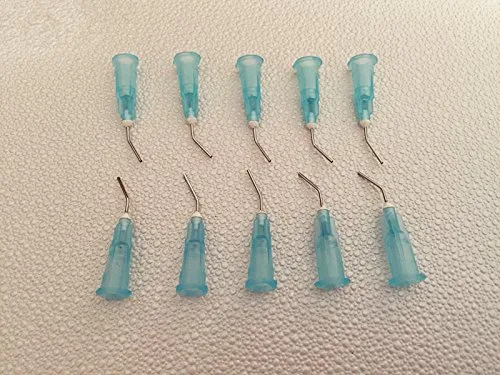 Vista 5 de 100pcs PRE Bent Flow Aguja Puntas Azul Claro 22 Calibre para Etch Dental GD