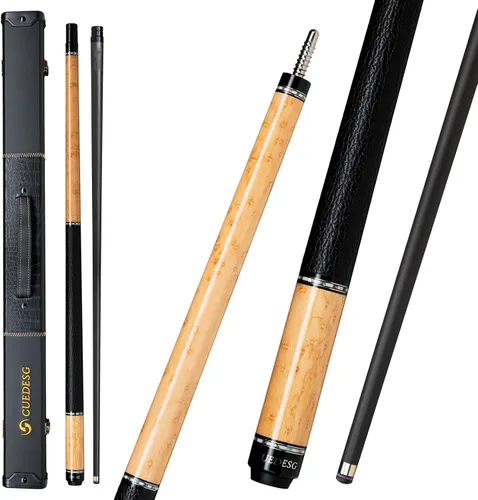 Vista 14 de Palo de Billar de Fibra de Carbono 10.5mm/11.8mm/12.5mm, Palo de Piscina de Baja Deflexión con Empuñadura de Madera Rara, Palo de Billar Profesional