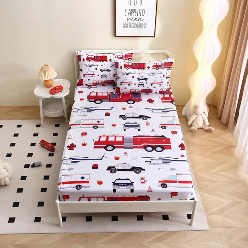 Vista 8 de Yasida Sábanas bajeras y fundas de almohada para cama individual de avión (1 sábana bajera y 1 funda de almohada), juego de sábanas para niños