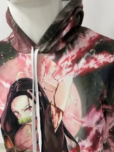 Vista 2 de Kamado Nezuko Rengoku - Sudadera con capucha de anime para mujeres y hombres