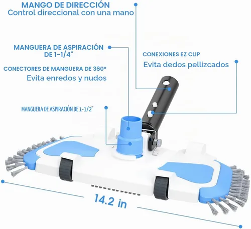 Vista 5 de TidyMister - Cabezal de vacío de piscina con peso rectangular con limitador de ángulo base