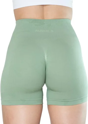 Vista 2 de AUROLA CAMO Workout Shorts for Women Seamless Subtle Logo Scrunch Shorts