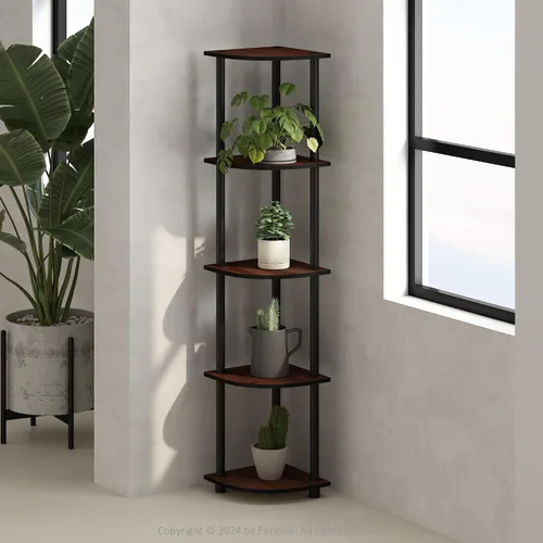 Vista 8 de Furinno Turn-N-Tube Organizador de encimera de cocina, estante organizador de encimera de esquina de 2 niveles, estante esquinero, para cocina