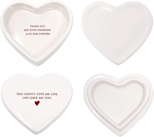 Vista 6 de Personalized Stepmother of the Bride Gift or Stepmother of the Groom Gift, Handmade Ceramic Heart Keepsake Box with Custom Text - You didn’t give me