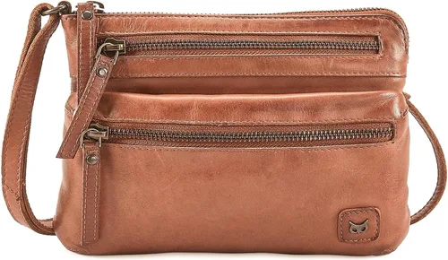 Vista 4 de Wise Owl Accessories Bolso bandolera pequeño de cuero real para mujer, bolso cruzado de moda