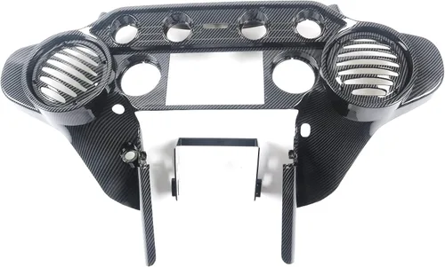 Vista 2 de Carenado interior con doble DIN GPS estéreo para Harley-Davidson Touring FLH 1996-2013-Efecto fibra de carbono