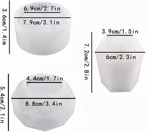Vista 6 de Molde de silicona para macetas suculentas, moldes de hormigón y molde de cemento para hacer macetas pequeñas y jarrones