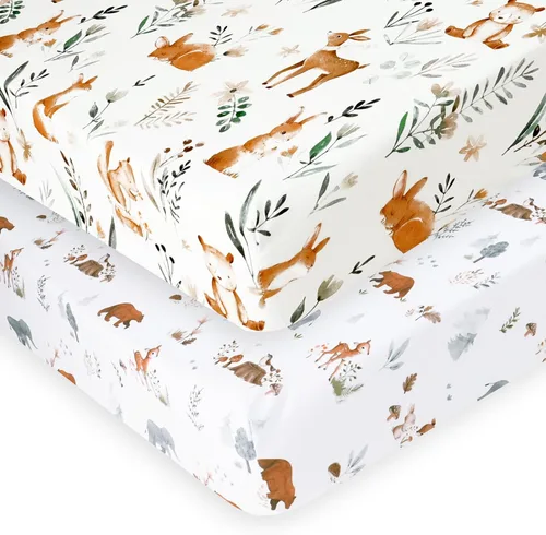 Vista 22 de PHF Juego de sábanas de moisés suave, paquete de 2 sábanas sedosas, cómodas y transpirables para bebés niños y niñas, ajuste universal para la Castle