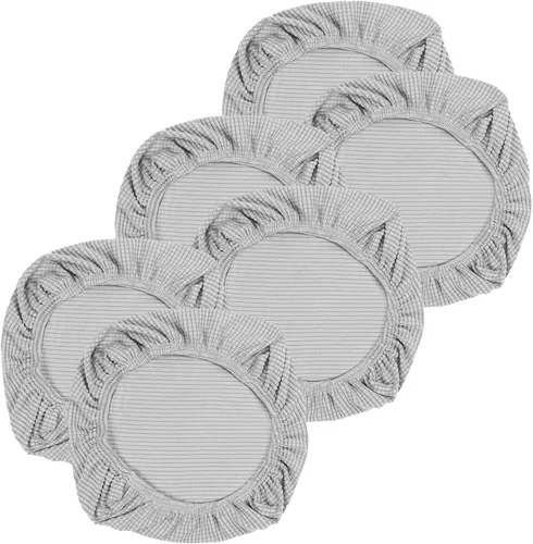 Vista 20 de Yikko - Fundas elásticas de jacquard con licra, con textura de grano de maíz, para sillas, aptas para oficina, comedor, bar, fundas para asientos