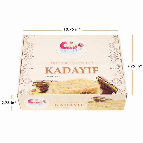 Vista 3 de Kadayif Premium Seco y Triturado 500gr (17.6 oz) para Masa de Repostería de Chocolate de Dubai, Masa de Hojaldre Kurutulmus Kadayif