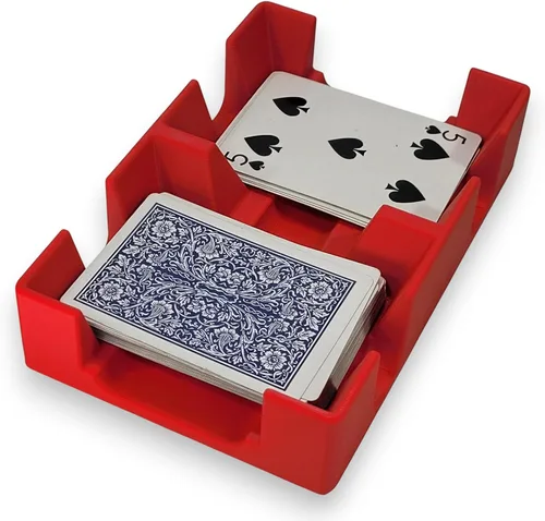 Vista 23 de Bandeja de plástico negro para cartas o carrito, no giratoria, fabricada en Estados Unidos Non-Swivel, Deluxe Plastic, Holds up to 2 decks, Does