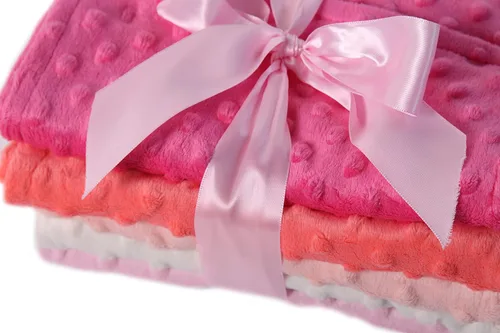 Vista 6 de Snuggle Stuffs Paquete de 5 paños para eructos Minky Dot para niñas - Tonos rosa