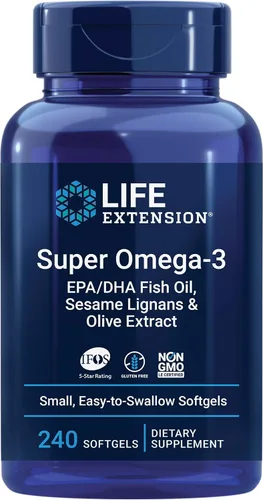Vista 2 de Life Extension Super Omega-3 EPA/DHA Aceite de Pescado y Vitaminas D y K con Yodo de Mar