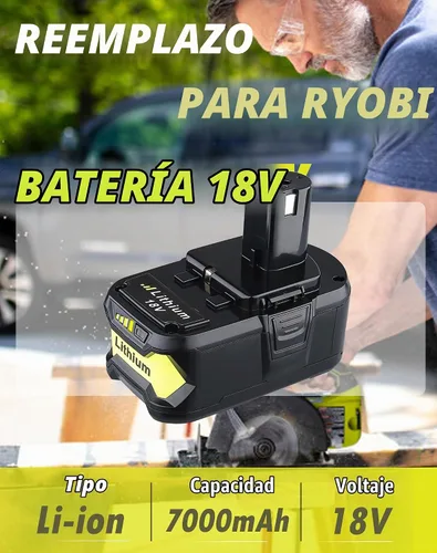 Vista 2 de VANTTECH Paquete de 2 unidades de repuesto 7.0Ah P108 para batería Ryobi