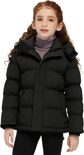 Vista 3 de ZSHOW Abrigos de invierno para niña, chaqueta acolchada impermeable con capucha para exteriores, chaqueta de invierno