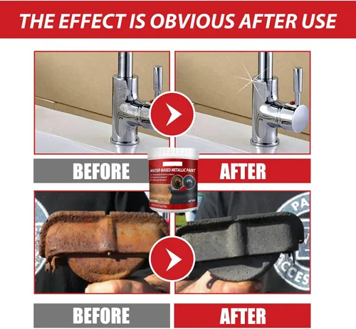 Vista 5 de Furnishk - Convertidor de eliminación de óxido, pintura metálica, removedor de óxido de metal a base de agua, convertidor de óxido para metal