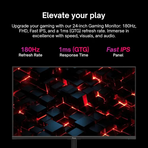 Vista 2 de Pixio PX248 Prime V2 Negro 24 pulgadas 180Hz Frecuencia de Actualización FHD 1080p Resolución Panel Fast-IPS 1ms GTG Tiempo de Respuesta