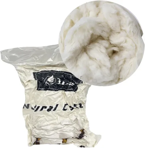 Vista 9 de Ivie Fibra de bateo de algodón orgánico de lujo blanco natural para relleno (algodón peinado 2 libras)