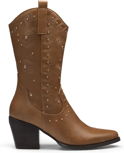 Vista 2 de DREAM PAIRS Women's Western Cowboy boots Mid Calf Cowgirl boot Pull-on