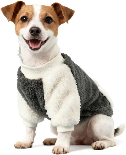 Vista 8 de LESYPET - Jersey de perro para perros pequeños a medianos, sudadera con forro polar para cachorros en invierno, ropa cálida para cachorros, jersey
