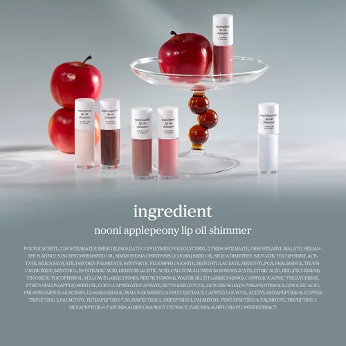 Vista 3 de NOONI Appleblacktea Lip Oil & Applepeony Shimmer Duo - Plumping Lip Gloss