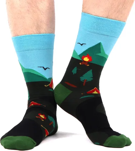 Vista 4 de WeciBor - Calcetines novedosos y coloridos de algodón peinado de estilo informal y divertido para hombres ideal para regalar