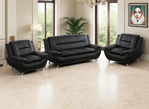 Vista 20 de Sofás de cuero, juego de sofás de sala, sofá para dormitorio, apartamento, juegos de muebles de sala de estar de cuero