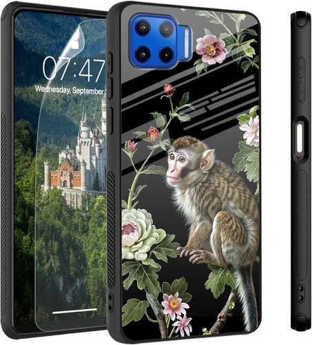 Vista 53 de Funda para Motorola Moto Edge 2022, cubierta trasera de vidrio templado con protector de pantalla, protección a prueba de golpes para Motorola Moto