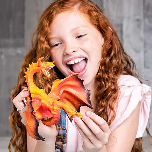 Vista 12 de Safari Ltd. Figura de dragón de lava, figura detallada de modelo de plástico de 7.5 pulgadas, divertido juguete de fantasía para niños, niñas