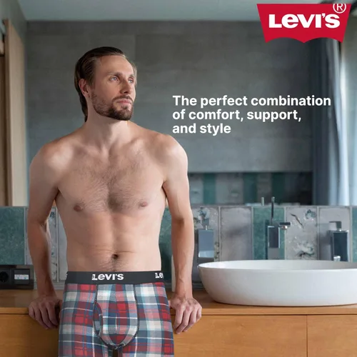 Vista 4 de Levi's Mens Boxer Briefs Breathable Stretch Underwear 4 Pack