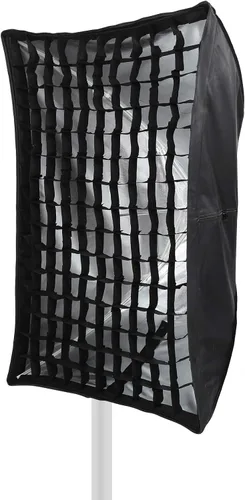 Vista 5 de Difusor de softbox para paraguas, 23.6 x 35.4 in, de nailon, rectangular, con rejilla, tela suave, estudio al aire libre, equipo de fotografía