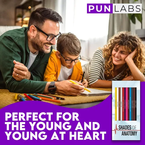Vista 7 de Juego de lápices de colores inspirados en Grey's Anatomy para adultos, 12 lápices de dibujo con nombres estampados de aluminio, regalos de anatomía